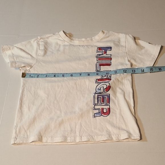 Tommy Hilfiger White Short Sleeve Tee Kids Unisex Size 4 EUC - Picture 5 of 8